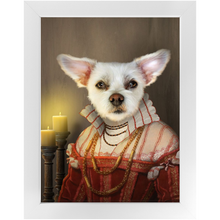 Load image into Gallery viewer, LADY LAVISH - Renaissance Inspired Custom Pet Portrait Framed Satin Paper Print