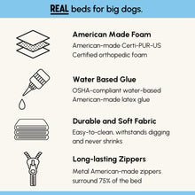 Load image into Gallery viewer, Barker Beds Orthopedic Dog Bed - 7" Pillow Top XL Size (52 X 36 X 11) - Luxury Washable Large Dog Bed with Headrest - Memory Foam Mattress for Big Dogs (Chocolate)