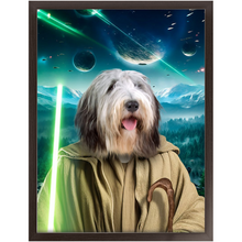 Load image into Gallery viewer, YO, DOG! IN SPACE - Yoda & Star Wars Inspired Custom Pet Portrait Framed Satin Paper Print