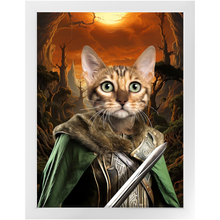 Load image into Gallery viewer, PORK SLAYER - Lord of the Rings Inspired Custom Pet Portrait Framed Satin Paper Print