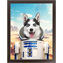Load image into Gallery viewer, R.2.D.TOO - R2D2 & Star Wars Inspired Custom Pet Portrait Framed Satin Paper Print