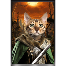 Load image into Gallery viewer, PORK SLAYER - Lord of the Rings Inspired Custom Pet Portrait Framed Satin Paper Print