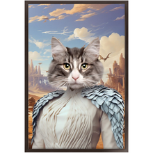 Load image into Gallery viewer, DESSERT CROSSING 2 - Game of Thrones & House Of Dragons Inspired Custom Pet Portrait Framed Satin Paper Print