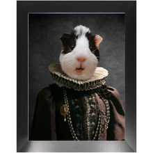 Load image into Gallery viewer, Queen O'Pharts - Royalty & Renaissance Inspired Custom Pet Portrait Framed Satin Paper Print