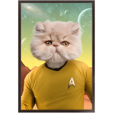 Load image into Gallery viewer, CAPTAIN QUIRK - Star Trek Inspired Custom Pet Portrait Framed Satin Paper Print