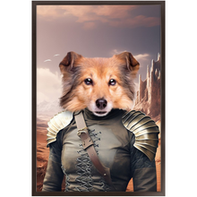 Load image into Gallery viewer, DESSERT CROSSING 1 - Game of Thrones & House Of Dragons Inspired Custom Pet Portrait Framed Satin Paper Print