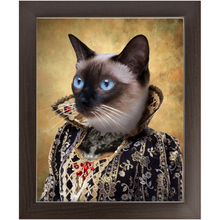 Load image into Gallery viewer, Countess Crows - Renaissance Inspired Custom Pet Portrait Framed Satin Paper Print