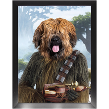 Load image into Gallery viewer, Woofie - Chewbacca & Star Wars Inspired Custom Pet Portrait Framed Satin Paper Print