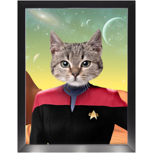 Load image into Gallery viewer, CAPTAIN RUNAWAY - Star Trek Inspired Custom Pet Portrait Framed Satin Paper Print