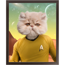 Load image into Gallery viewer, CAPTAIN QUIRK - Star Trek Inspired Custom Pet Portrait Framed Satin Paper Print