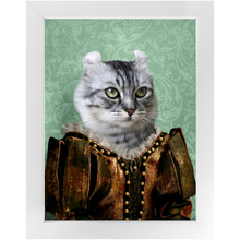Load image into Gallery viewer, Dame Difudo - Royalty & Renaissance Inspired Custom Pet Portrait Framed Satin Paper Print