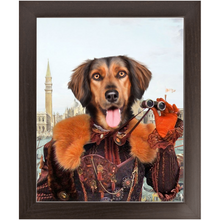 Load image into Gallery viewer, Gondola With The Wind - Renaissance Inspired Custom Pet Portrait Framed Satin Paper Print