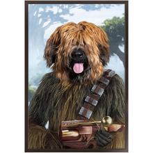 Load image into Gallery viewer, Woofie - Chewbacca & Star Wars Inspired Custom Pet Portrait Framed Satin Paper Print