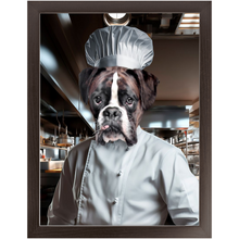 Load image into Gallery viewer, MAKING A MEAL OF IT - Chef & Cook Inspired Custom Pet Portrait Framed Satin Paper Print
