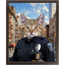 Load image into Gallery viewer, COP TO IT - Police Uniform Inspired Custom Pet Portrait Framed Satin Paper Print