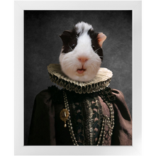 Load image into Gallery viewer, Queen O'Pharts - Royalty & Renaissance Inspired Custom Pet Portrait Framed Satin Paper Print