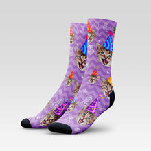 Load image into Gallery viewer, Birthday Custom Pet Socks - Personalized With Your Pet's Face