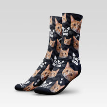 Load image into Gallery viewer, Cat Dad Custom Cat Socks With Your Kitty's Face