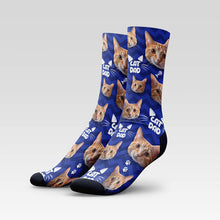 Load image into Gallery viewer, Cat Dad Custom Cat Socks With Your Kitty's Face
