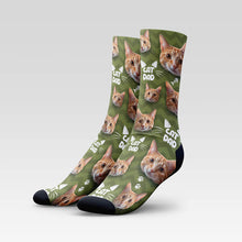 Load image into Gallery viewer, Cat Dad Custom Cat Socks With Your Kitty's Face