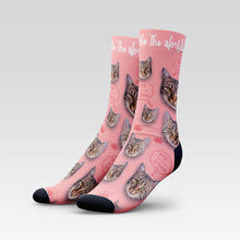 Load image into Gallery viewer, "Cats Rule The World" Custom Cat Socks With Your Kitty's Face