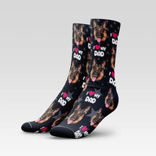Load image into Gallery viewer, I Love My Dad Custom Pet Socks With Your Pet's Face