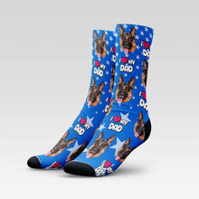 Load image into Gallery viewer, I Love My Dad Custom Pet Socks With Your Pet's Face
