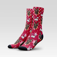 Load image into Gallery viewer, I Love My Dad Custom Pet Socks With Your Pet's Face