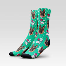 Load image into Gallery viewer, I Love My Dad Custom Pet Socks With Your Pet's Face