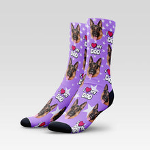 Load image into Gallery viewer, I Love My Dad Custom Pet Socks With Your Pet's Face