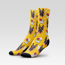 Load image into Gallery viewer, I Love My Dad Custom Pet Socks With Your Pet's Face