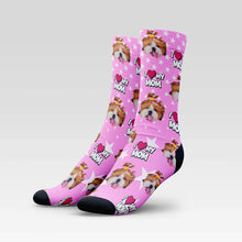 Load image into Gallery viewer, I Love My Mom Custom Pet Socks With Your Pet's Face
