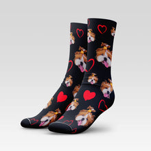 Load image into Gallery viewer, Love Heart Custom Pet Socks - Personalized With Your Pet's Face