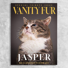 Load image into Gallery viewer, Vanity Fur Memorial Issue - Personalised Pet Magazine Cover Canvas Print