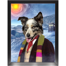 Load image into Gallery viewer, Doctor Hoot - Doctor Who Inspired Custom Pet Portrait Framed Satin Paper Print