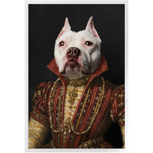 Load image into Gallery viewer, LADY IN RED - Renaissance Inspired Custom Pet Portrait Framed Satin Paper Print