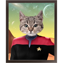 Load image into Gallery viewer, CAPTAIN RUNAWAY - Star Trek Inspired Custom Pet Portrait Framed Satin Paper Print