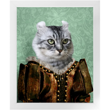 Load image into Gallery viewer, Dame Difudo - Royalty & Renaissance Inspired Custom Pet Portrait Framed Satin Paper Print