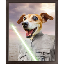 Load image into Gallery viewer, Fluke Carchaser - Jedi Luke Skywalker & Star Wars Inspired Custom Pet Portrait Framed Satin Paper Print