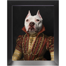 Load image into Gallery viewer, LADY IN RED - Renaissance Inspired Custom Pet Portrait Framed Satin Paper Print