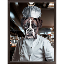 Load image into Gallery viewer, MAKING A MEAL OF IT - Chef & Cook Inspired Custom Pet Portrait Framed Satin Paper Print