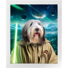 Load image into Gallery viewer, YO, DOG! IN SPACE - Yoda & Star Wars Inspired Custom Pet Portrait Framed Satin Paper Print