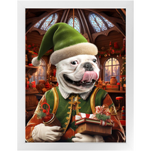 Load image into Gallery viewer, SANTA'S LITTLE HELPER 2 - Christmas Elf Inspired Custom Pet Portrait Framed Satin Paper Print