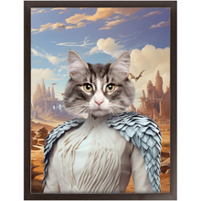 Load image into Gallery viewer, DESSERT CROSSING 2 - Game of Thrones & House Of Dragons Inspired Custom Pet Portrait Framed Satin Paper Print