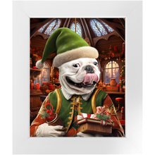 Load image into Gallery viewer, SANTA'S LITTLE HELPER 2 - Christmas Elf Inspired Custom Pet Portrait Framed Satin Paper Print