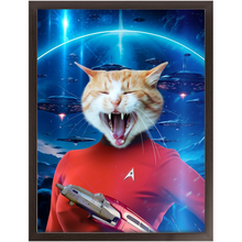 Load image into Gallery viewer, OH HOORAY IN SPACE - Star Trek Inspired Custom Pet Portrait Framed Satin Paper Print