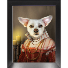 Load image into Gallery viewer, LADY LAVISH - Renaissance Inspired Custom Pet Portrait Framed Satin Paper Print