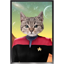 Load image into Gallery viewer, CAPTAIN RUNAWAY - Star Trek Inspired Custom Pet Portrait Framed Satin Paper Print