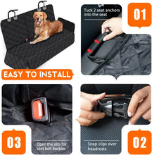 Load image into Gallery viewer, Dog Car Seat Cover, Back Seat Cover for Dogs Pet Car Seat Protector Waterproof Bench Car Seat Cover, Non-Slip Reat Seat Cover Fits Middle Armrest for Most Cars Trucks Suvs - Black