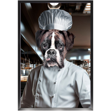 Load image into Gallery viewer, MAKING A MEAL OF IT - Chef & Cook Inspired Custom Pet Portrait Framed Satin Paper Print